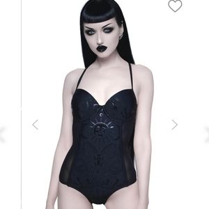 Killstar size 10/XL Burn Bright Black Swimsuit
